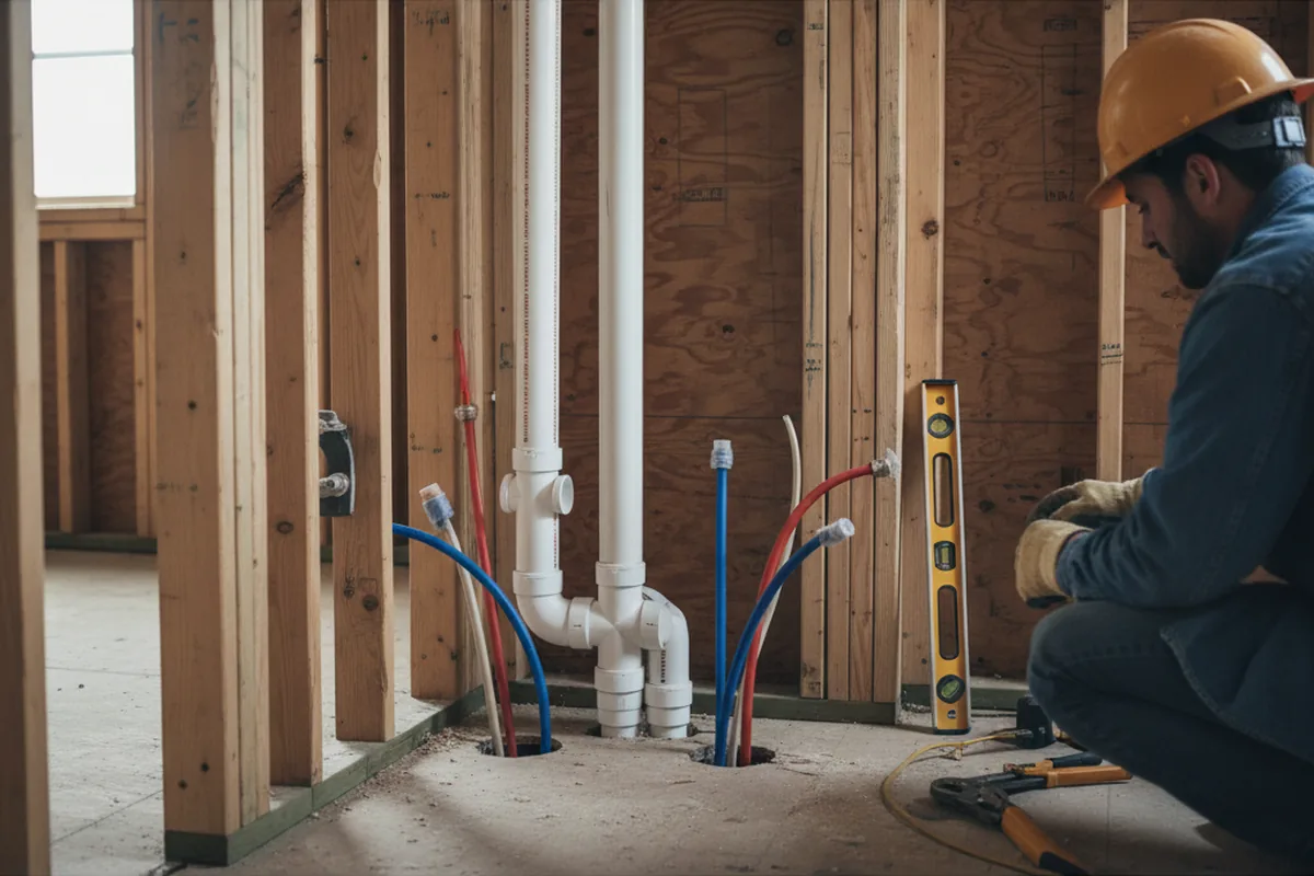 Drain and supply rough-in during Drain Cleaning in Mashpee